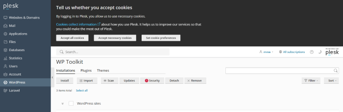 การติดตั้ง WordPress บน Plesk